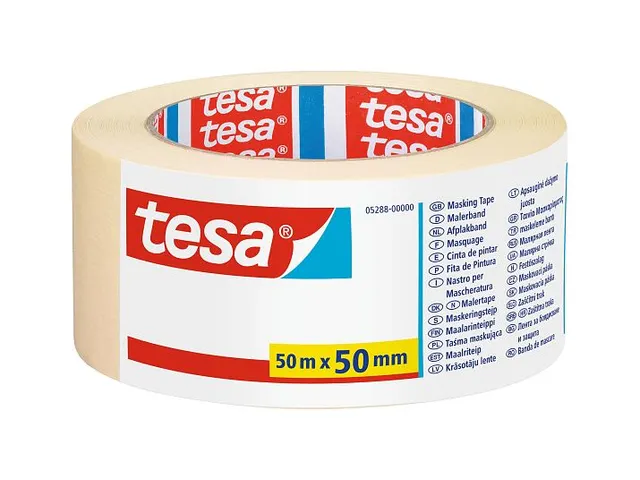 Afplaktape tesa Economy 25mx19mm geel