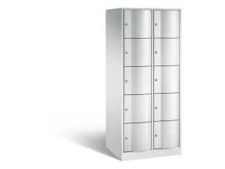 lockerkast 1950x770x640mm 2x5 vakken RAL7035 front RAL7035 sokkel - 2