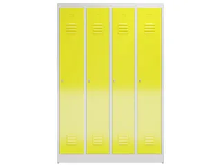 garderobekast 1800x1185x500mm 4vak klink sokkel romp RAL7035 RAL1018 - 2