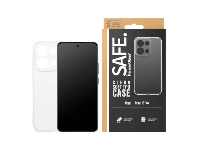 PanzerGlass SAFE. by TPU Case Transparent oppo Reno 16 Pro, Hoes, O