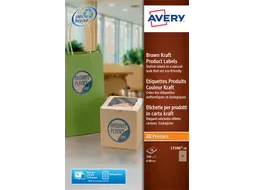Productetiket Avery L7106-20 60mm Bruin 240stuks