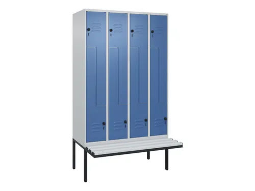 Z-garderobekast,HxBxD 2120x1200x815mm,8vak,vak B 300mm,draaigrendel