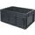 ESD-stapelbak,HxLxB 280x600x400mm,54l,PP,zwart,Wanden gesloten