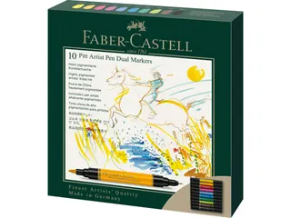 Tekenstift Faber-Castell Pitt Artist Pen duo marker etui a 10 stuks - 1
