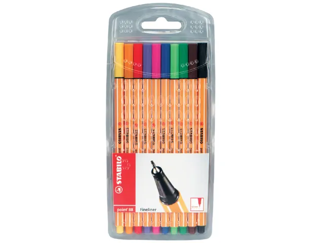 Fineliner STABILO Point 88 10 pièces assorti