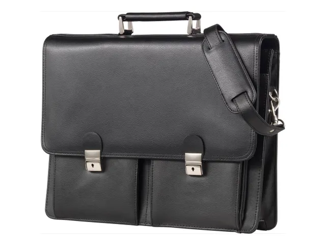 Aktetas Alassio Veneto Zwart Leder 15 inch laptop