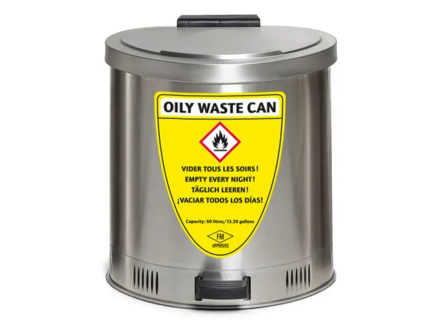 Récipient De Collecte De Chiffons,Acier Inoxydable,50L