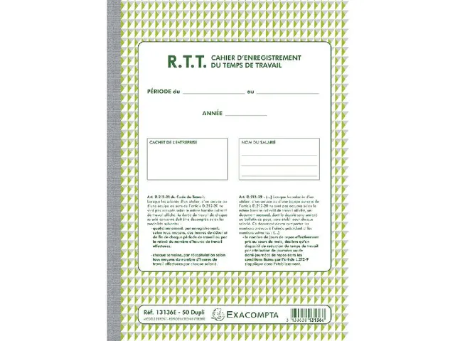 Rtt Enreg.du Temps D E Travail 50D A.