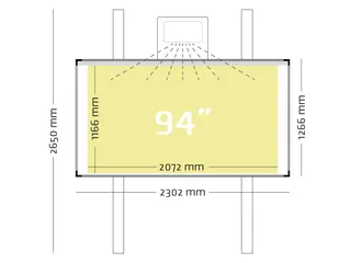 Projectiebord 126x231cm 16:9 kolom mat wit Extraflat finger touch - 2