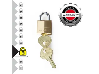 Hangslot MasterLock 120EURT 2 gelijksluitend messing 20mm - 3