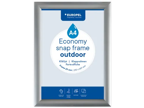 Europel Kliklijst Economy Outdoor A4 Zilver 25 mm waterdicht