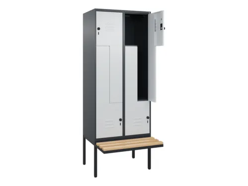 Z-garderobekast,HxBxD 2120x800x815mm,4vak,vak B 400mm,draaigrendel