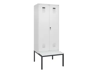 locker met bank,voor scheiding van kleding,HxBxD 2120x800x815mm,2vak - 2