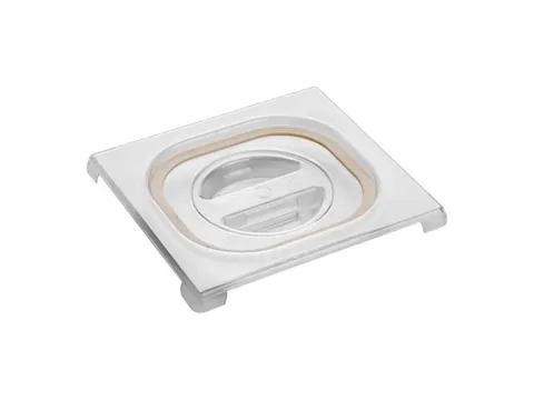 Caterchef Deksel met siliconen rand 1/6 GN polycarbonaat Transparant