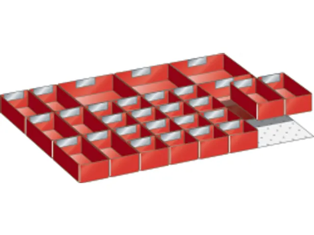 Compartimentage de tiroir pour façade hauteur 50mm 16/8/4godets l 564