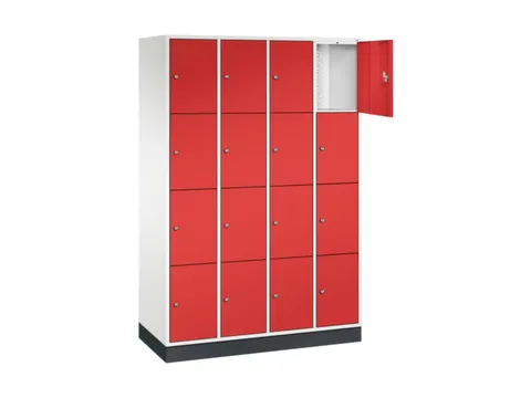 lockerkast,HxBxD 1950x1220x500mm,4x4vakken,cil.-slot,sokkel