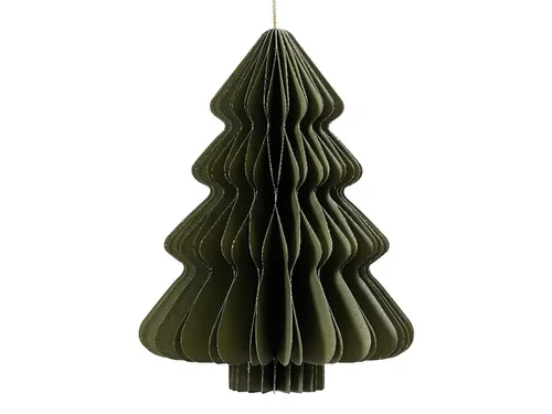 Decoris 3D papier hanger Kerstboom 15cm Groen