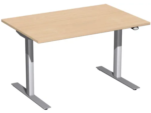 Elektrisch in hgte vst. zit-sta-bureau,decor beuken 650-1250x1200x800m