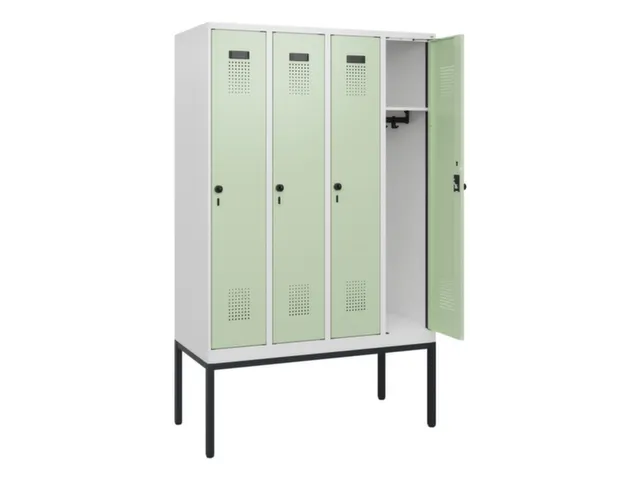 schoollocker,HxBxD 1950x1200x500mm,4vak,vak B 300mm,draaigrendel