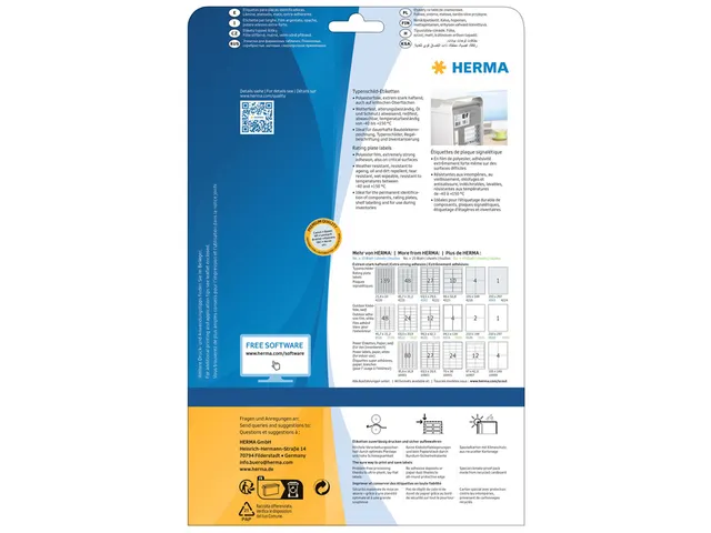 Etiket Herma 4216 105x148mm Weerbestendig Zlver 100 stuks