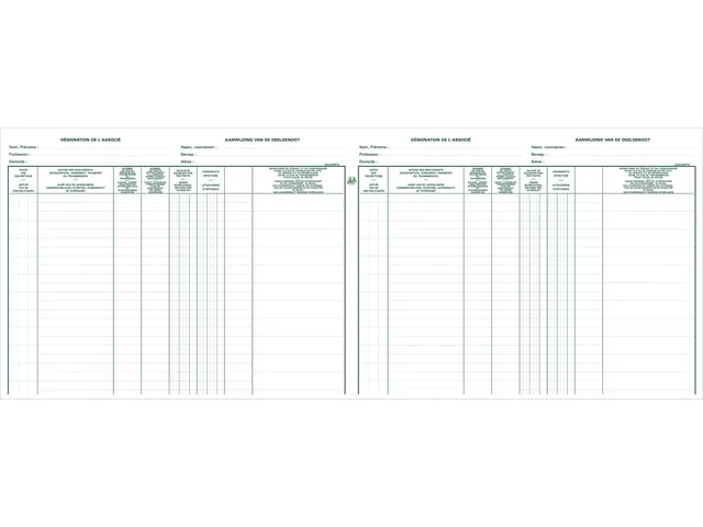 Register Piqure aandeelhouder BVBA/ SPRL 320x240mm 80vel