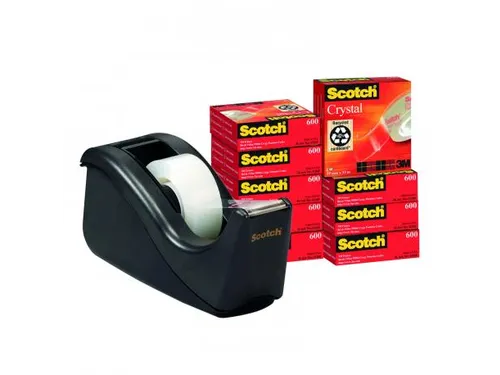 Plakband Scotch Crystal 600 19mmx33m transparant + gratis C60 plakband