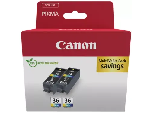 1511B025 Canon CLI-36 C/M/Y-kleureninktcartridge (Twin Pack)