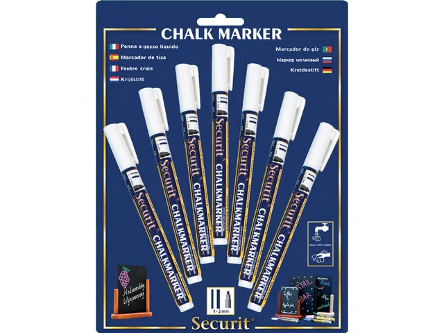 Krijtstift Securit Sma-100 Rond 1-2mm Wit 7 Stuks