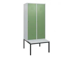 locker met bank,HxBxD 1950x800x815mm,2vak,vak B 400mm,cil.-slot