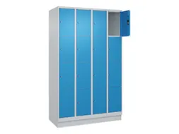 lockerkast,HxBxD 1950x1200x500mm,4x4vakken,vak B 300mm,cil.-slot