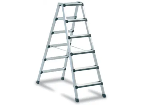 trapladder,NL,beide zijden,2x6treden,m. bekleding,balk L 1,65m