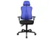 Siège Bureau Pivotant Assise Noir Dossier Maille Bleu