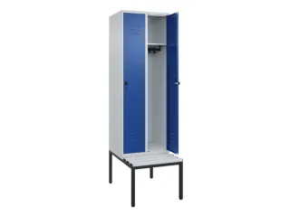 locker met bank,HxBxD 2120x600x815mm,2vak,vak B 300mm,draaigrendel - 2