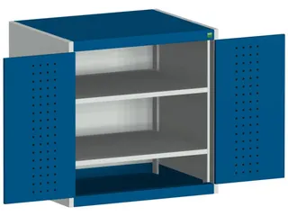 kast met geperforeerde platen,HxBxD 800x800x525mm,2xStalen bodem - 1
