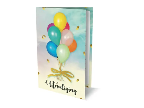 Interstat Uitnodiging Ballonnen PK 875 Set van 6 kaarten + enveloppen