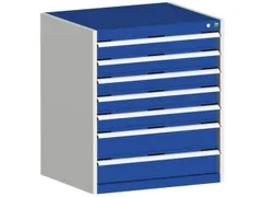 ladekast HxBxD 900x800x525mm 7laden romp RAL7035 front RAL5010