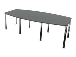 vergadertafel,HxBxD 740x2400x1200mm,vatvormig,MS-donkergrijs - 3