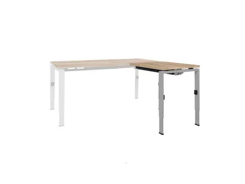 Bureau Linesto N4 aanbouwtafel 80x60cm honey castello 25mm alu