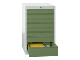 ladekast HxBxD 800x500x600mm 8laden slot RAL7035 front RAL6011 - 2