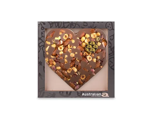 Cœur en chocolat Australian lait et noisettes