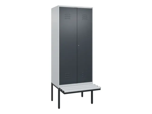 armoire vestiaire noir et blanc HxlxP 2120x800x815mm 2compart.