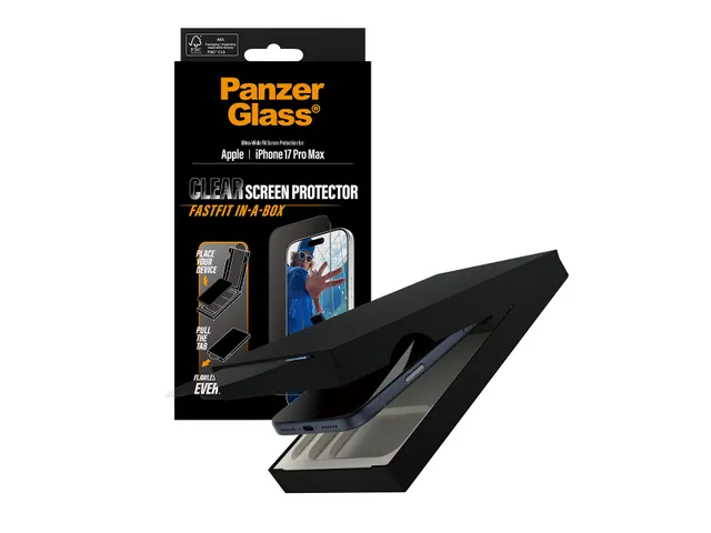 PanzerGlass Screen Protector iPhone 17 Pro Max | Ultra-Wide Fit w.