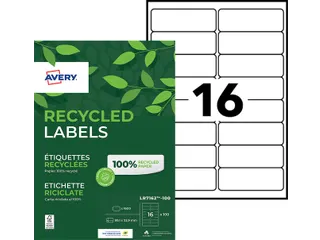 Etiket Avery LR7162-100 99.1x33.9mm Recycled Wit 1600 Stuks - 3