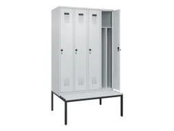 locker met bank,voor scheiding van kleding,HxBxD 2120x1200x815mm,4vak