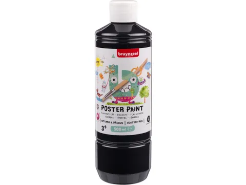 Plakkaatverf Bruynzeel fles à 500ml zwart
