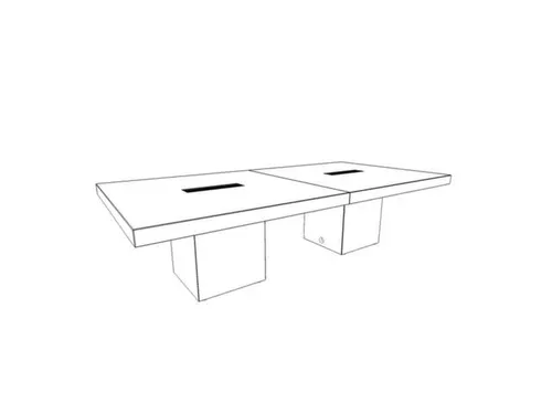 Vergadertafel Hxbxd 73x280x140cm Frame Kubusvormig iep