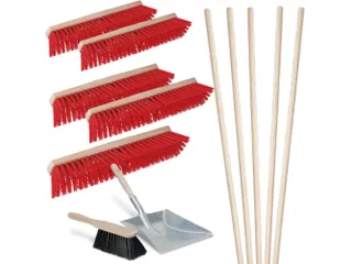 Bezemset,5xstraatbezem,5xsteel,1xstoffer en blik,Werk b 600mm - 1