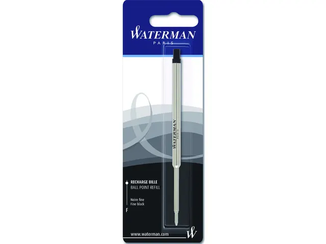 Balpenvulling Waterman fijn zwart blister à 1 stuk