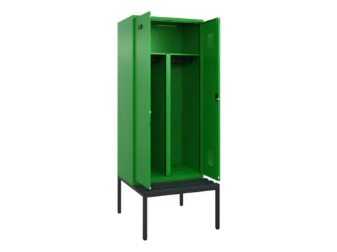 PBM-locker met bank,HxBxD 2120x800x815mm,2vak,vak B 400mm