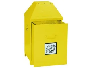Afvalverzamelaar Zelfblussend 80 Liter 870x450x450mm 2 Openingen Geel - 1
